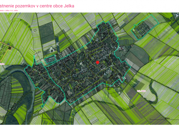 Na predaj pozemky/mok v centre obce Jelka – ulica Mierová